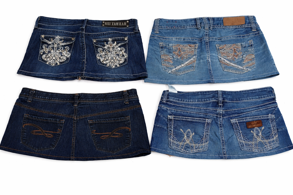 CR7329 Rework Y2K Mini Denim Skirts