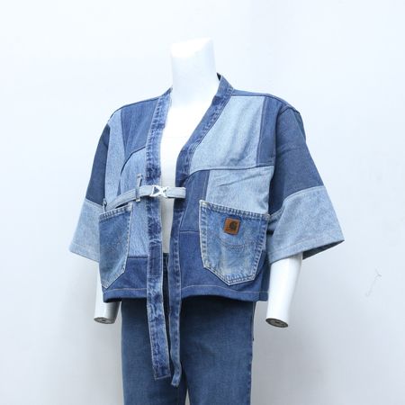 CR2166 Upcycled Carhartt Denim Patch Jackets