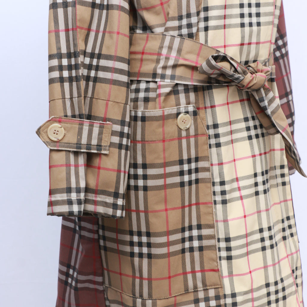 CR241 Reworked All over check Trench coat