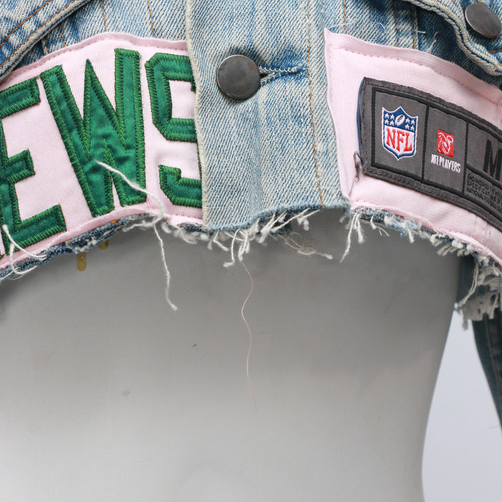 CR152 Reworked Modern Style Denim Crop Jacket