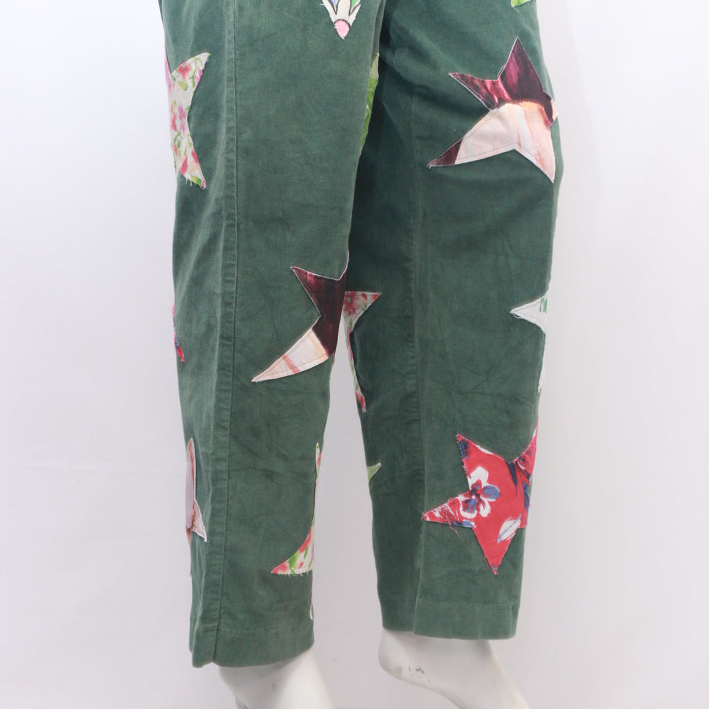 CR816 Reworked Ladies Cordroy Star Patch Pant