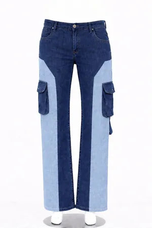 CR1145 Upcycled Cargo Panel Denim Pants