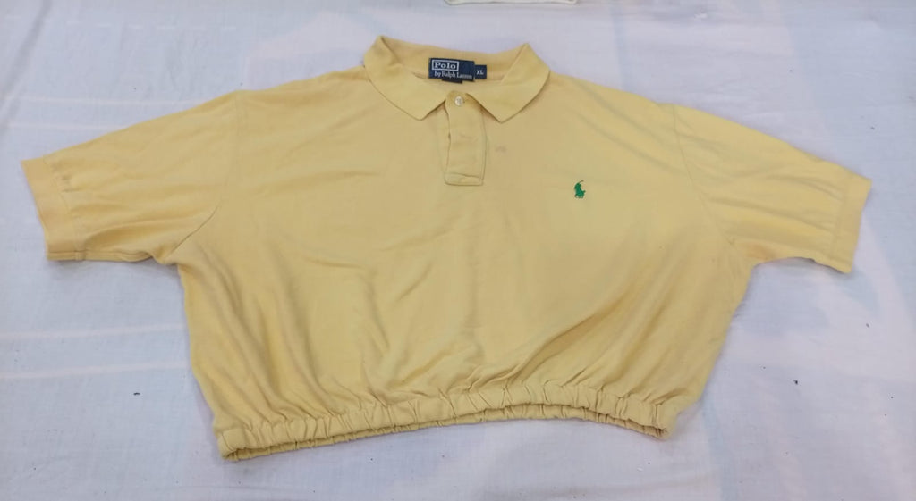 CR13211 Upcycled Polo Crops Tops
