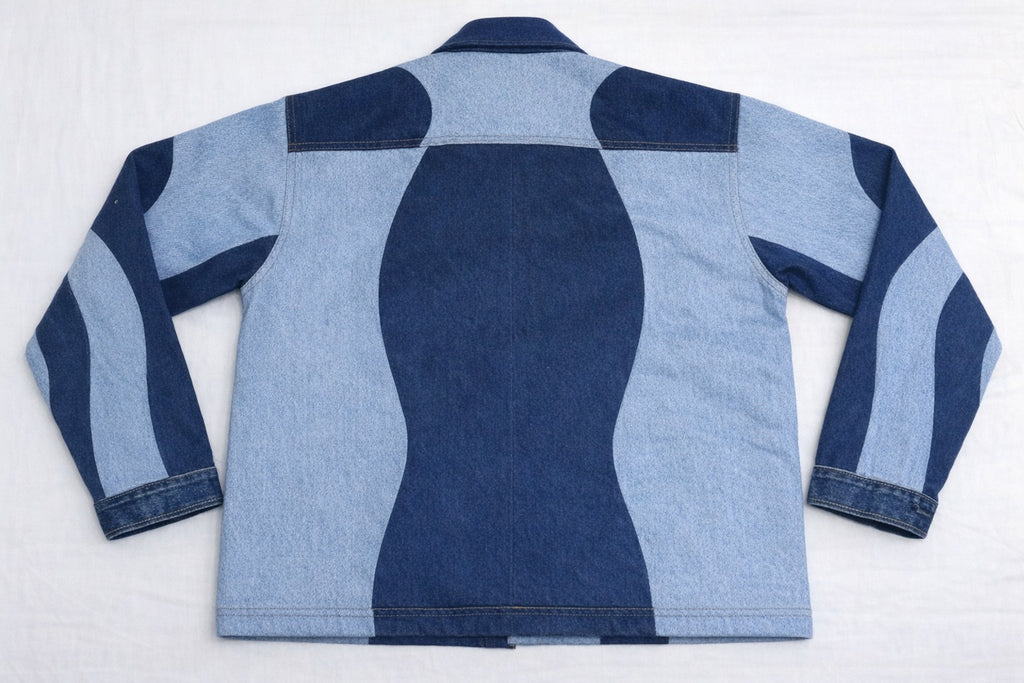 CR1392A Patchwork Denim Chore Jacket