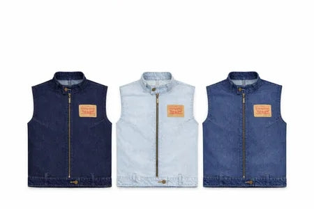 CR1289 Reworked Denim Moto Vest