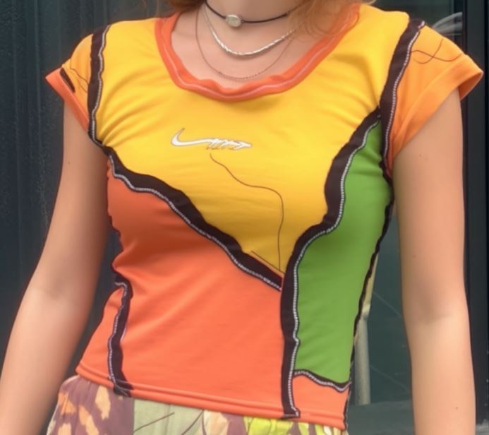 CR207 Reworked Ladies Branded Cut and Sew Colorful T Shirt