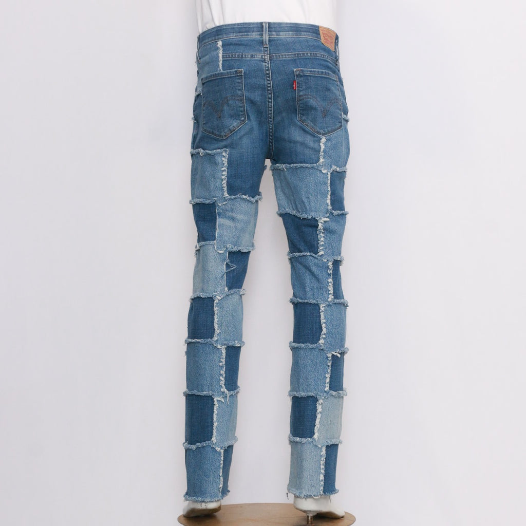 CR147 Reworked Dark And Light Patched Denim