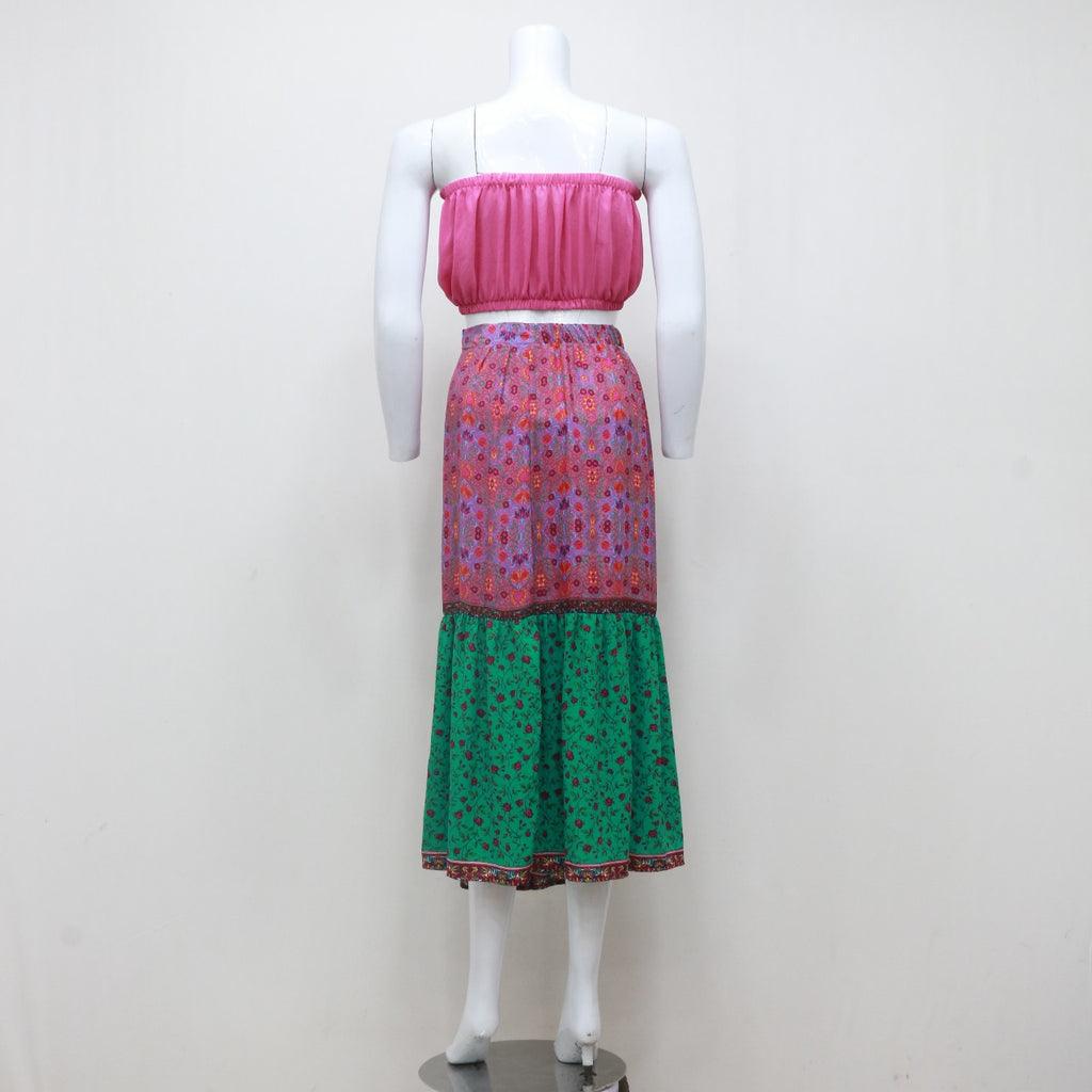 CR225 Reworked Two Piece Elasticated Skirt with Blouse Set