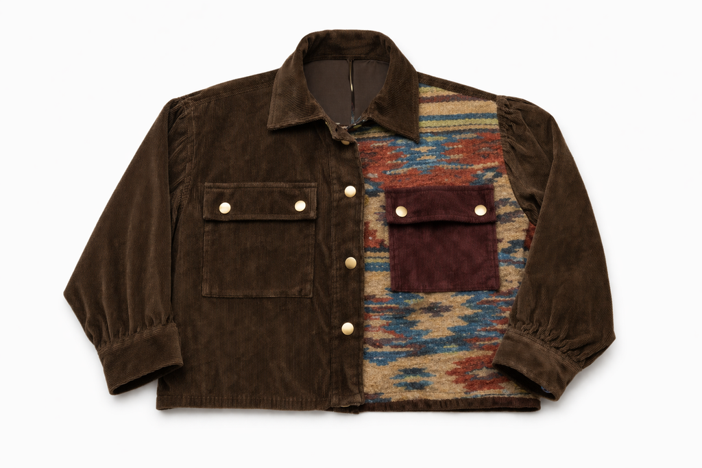 CR1390 Upcycled Patchwork Corduroy Tapestry Jackets – Mixed Fabric Rew ...