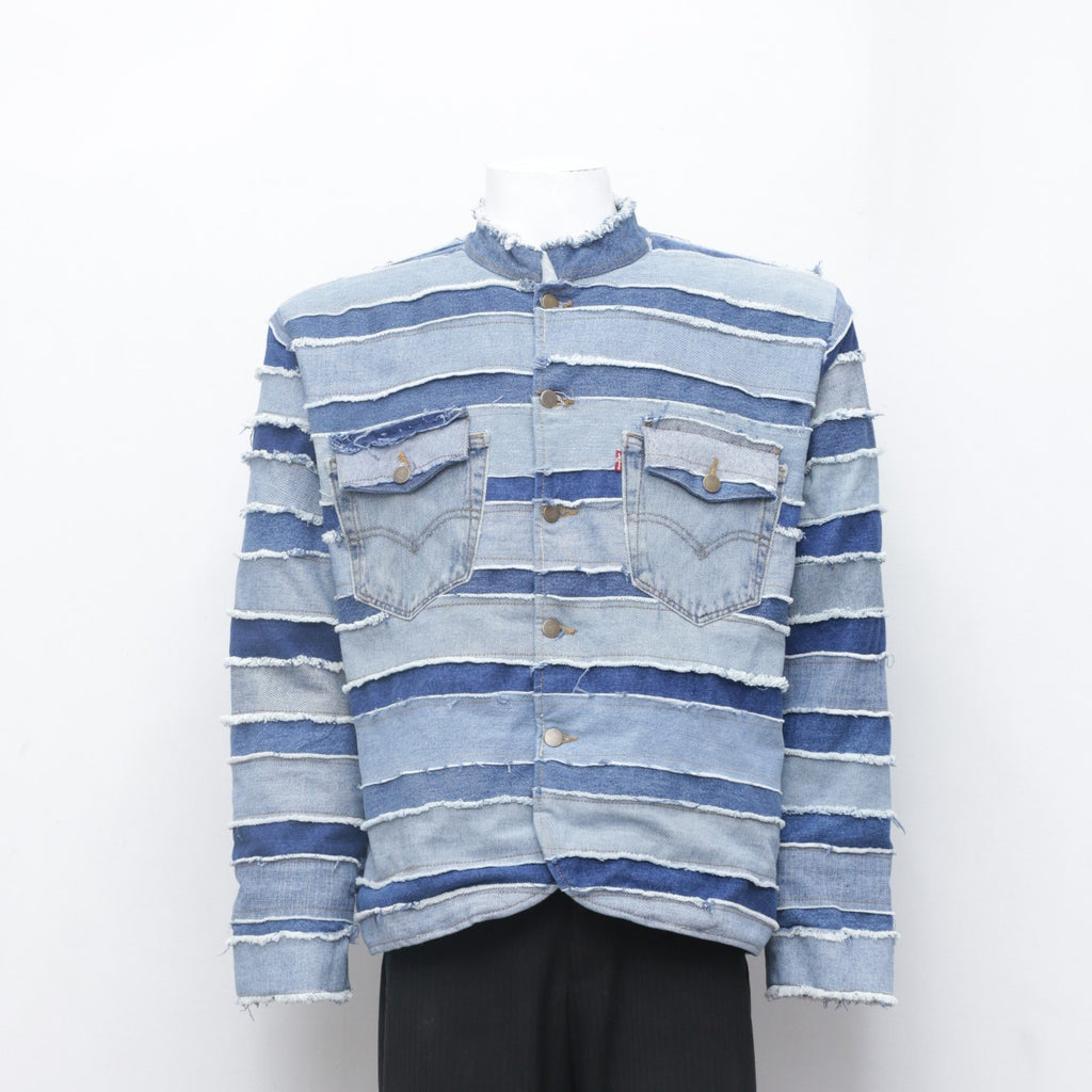 Reworked Levi's Stripes Patch Denim Jacket