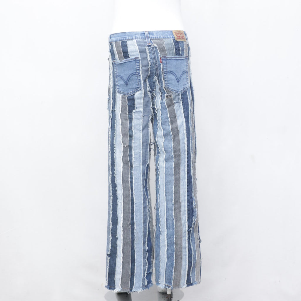 CR0090 Reworked Stripes Patch Denim Jeans