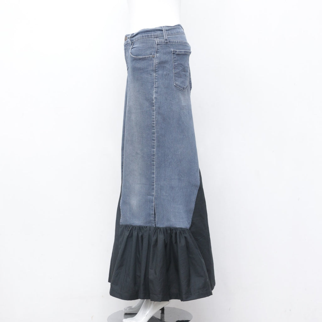 CR0095 Reworked Levi's Denim Skirts with Frayed Bottom