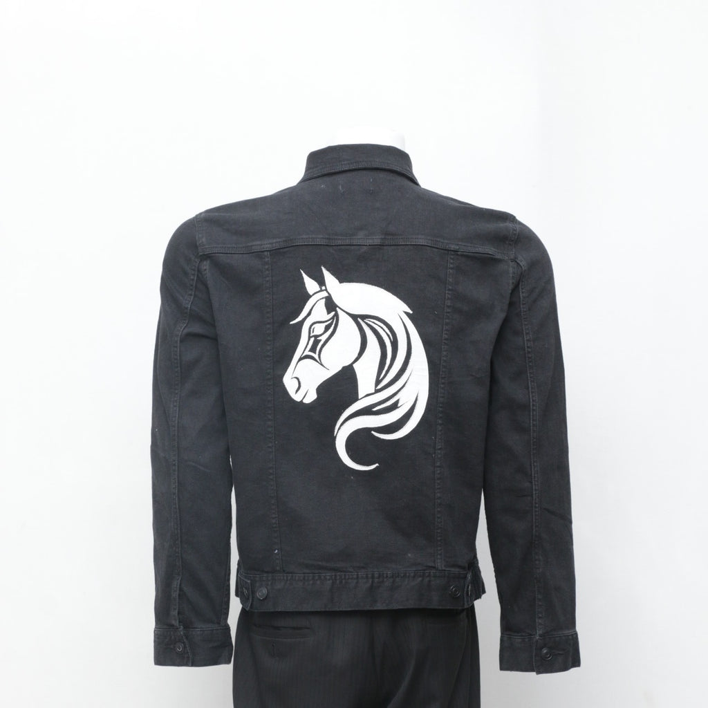 CR104 Reworked Horse Embroidered Denim Jacket