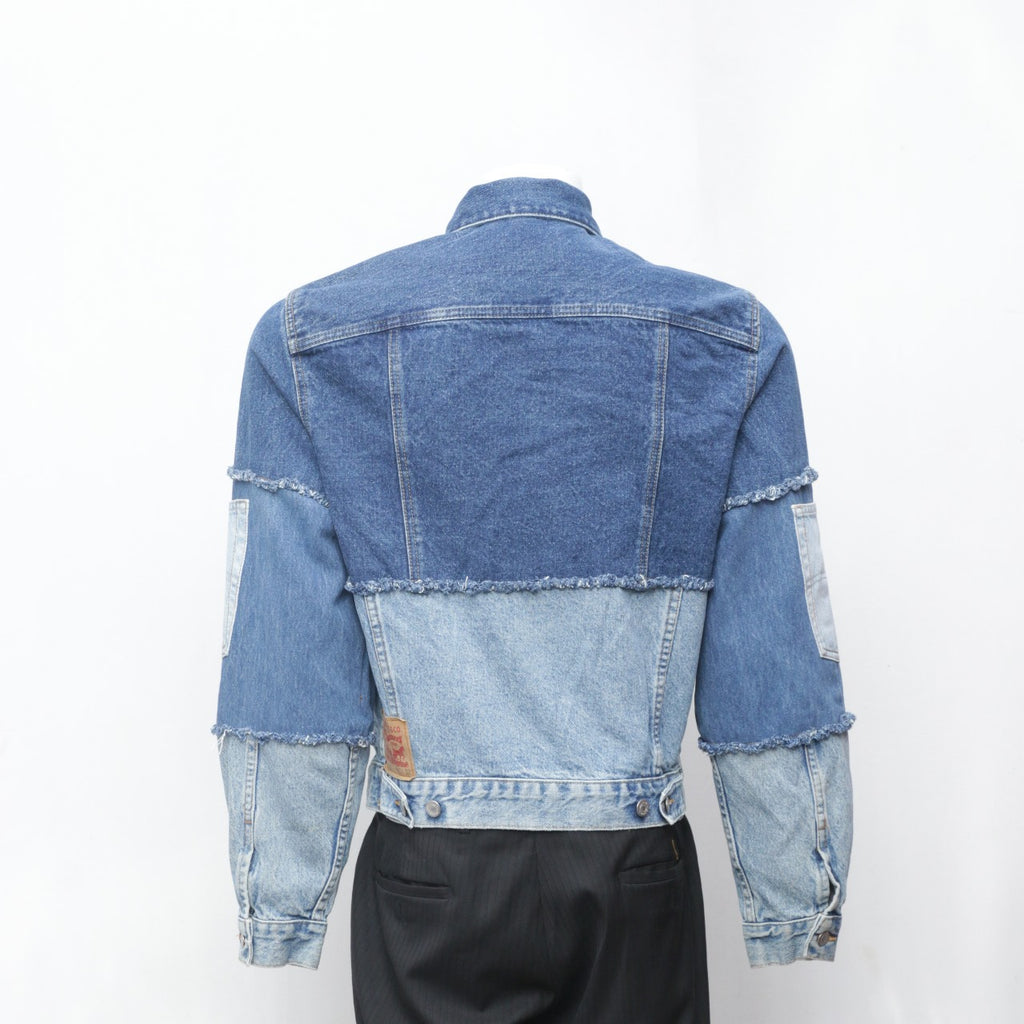 CR0119 Reworked Two Tone Denim Jacket