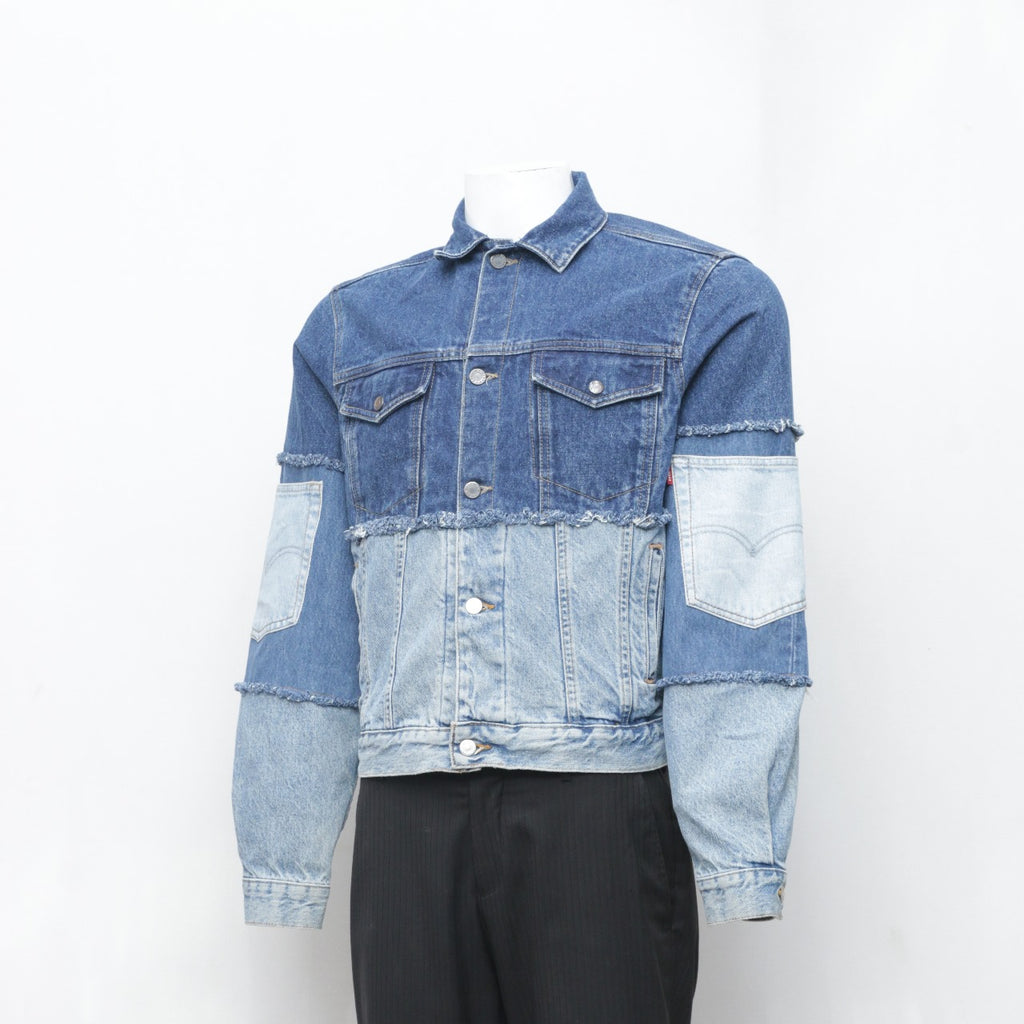 CR0119 Reworked Two Tone Denim Jacket