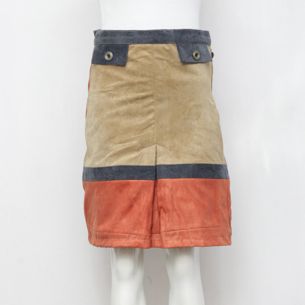 Reworked Sueded Corduroy Skirt