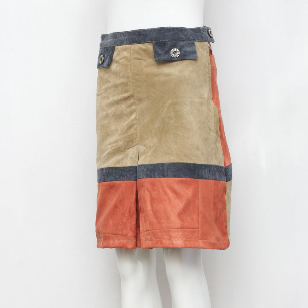 CR0125 Reworked Sueded Corduroy Skirt