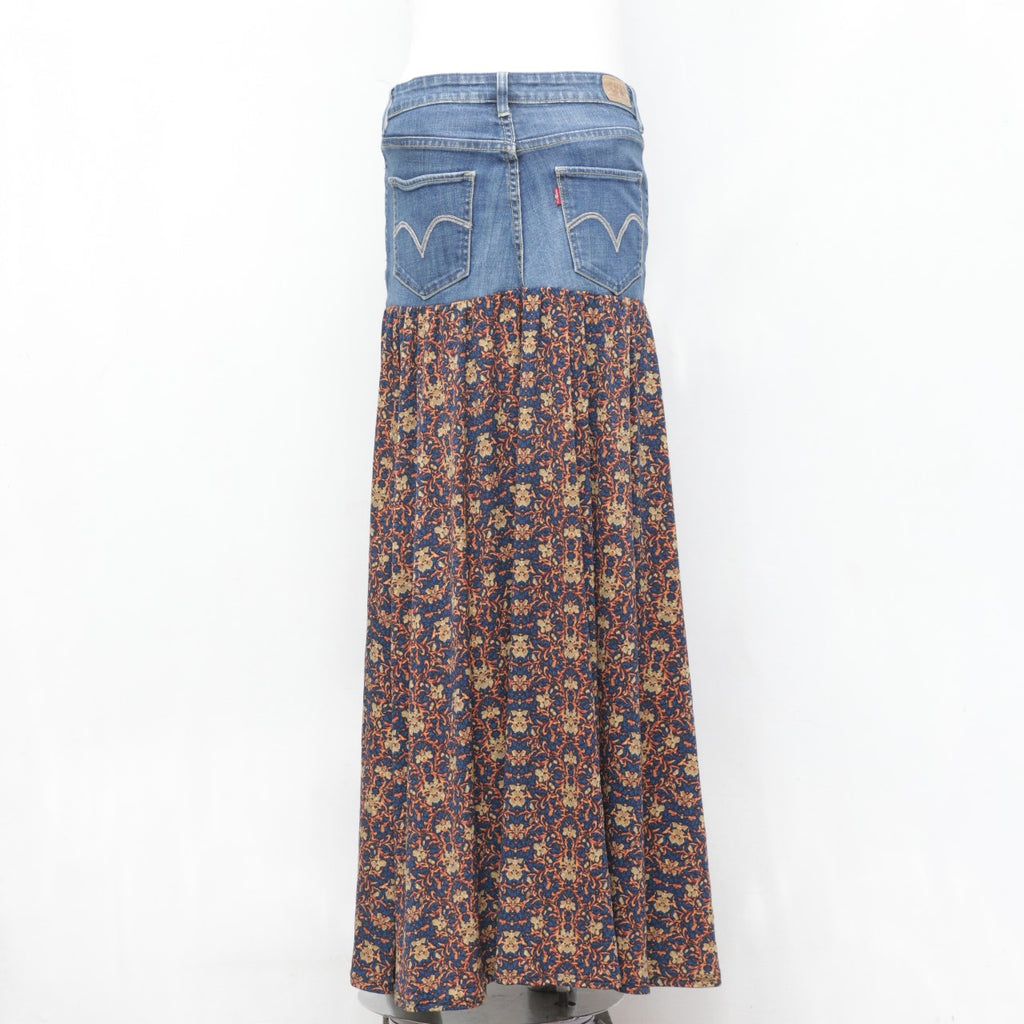 CR0123 Reworked Half & Half Long Skirt