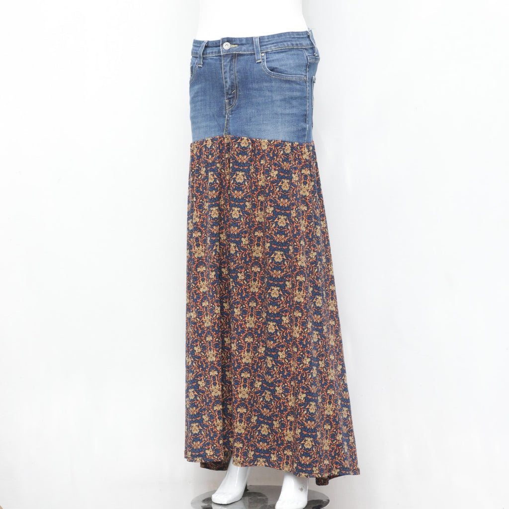 CR0123 Reworked Half & Half Long Skirt