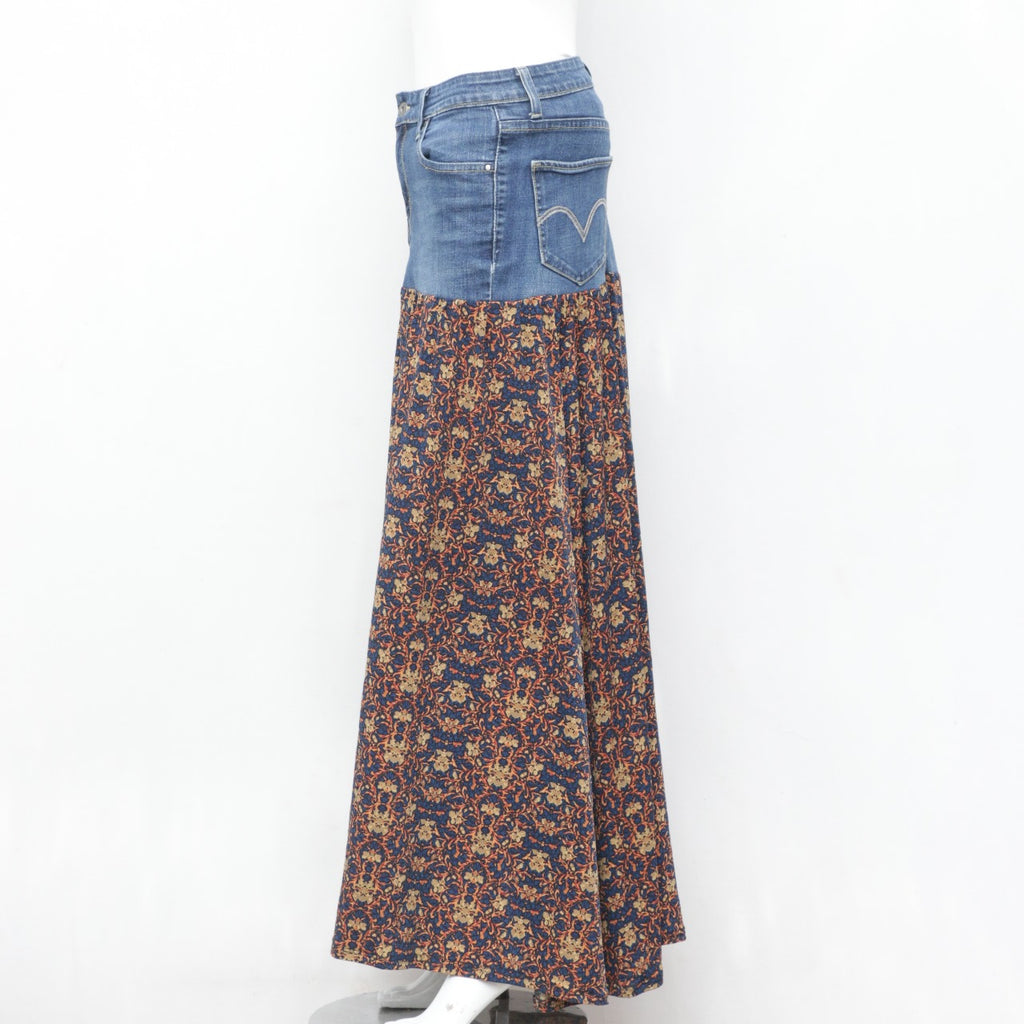 CR0123 Reworked Half & Half Long Skirt