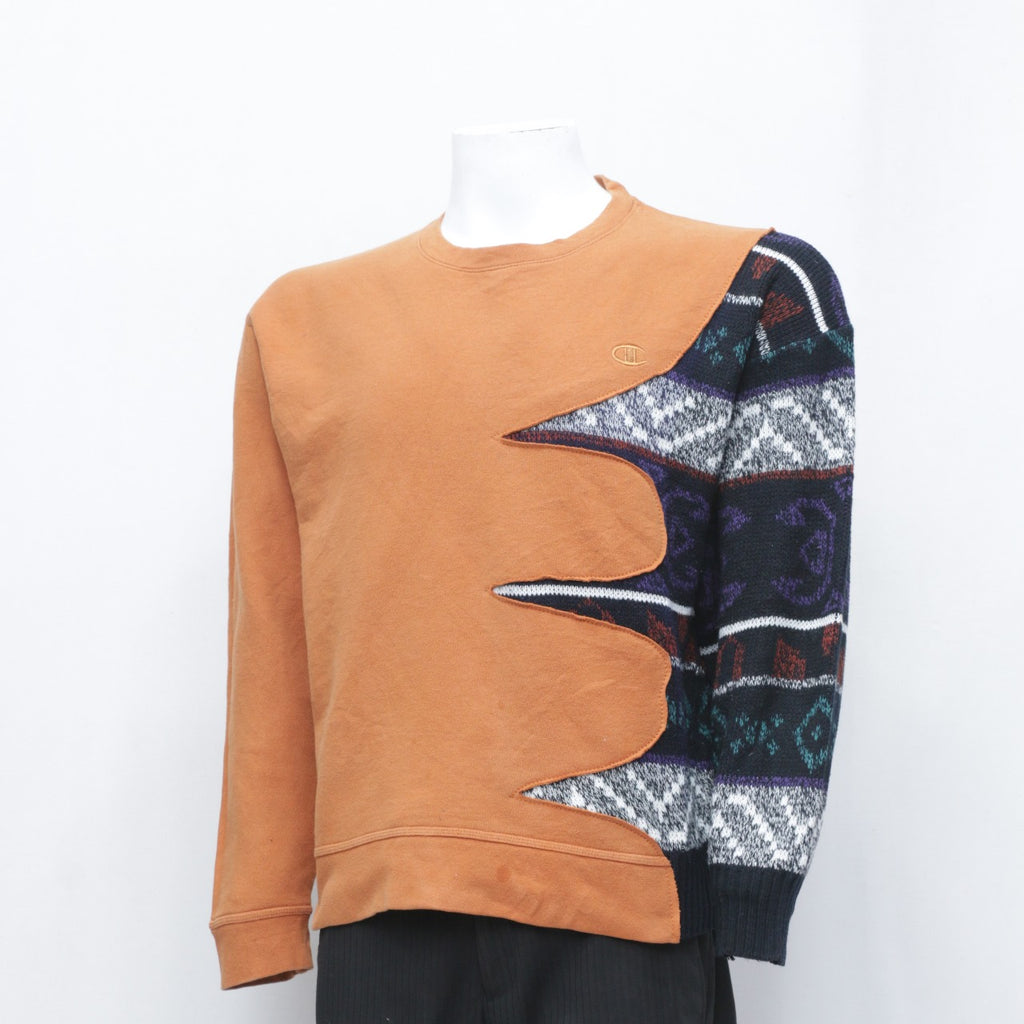 CR01329 Reworked Sweater Patch Sweatshirt