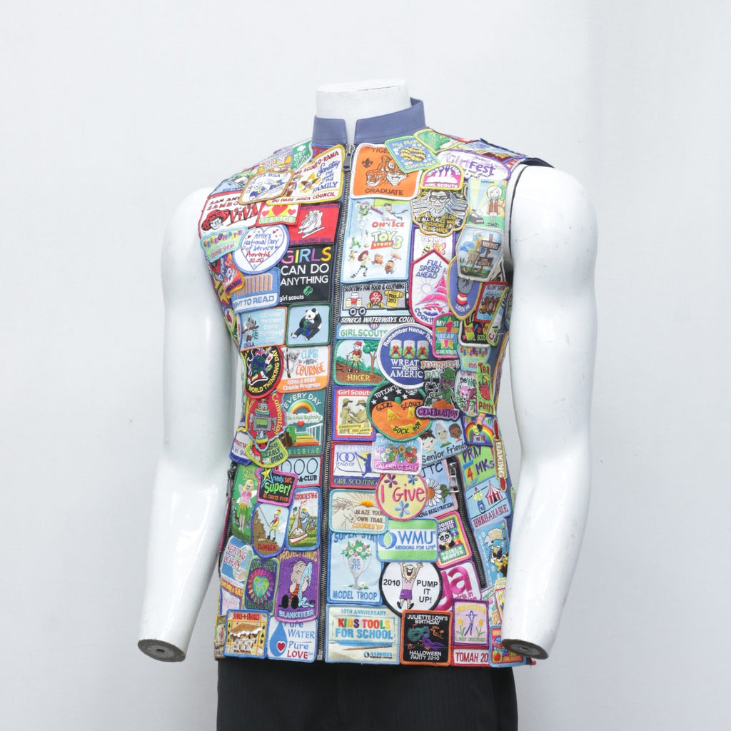 CR0136 Reworked Fashionable Sticker Patch Vest