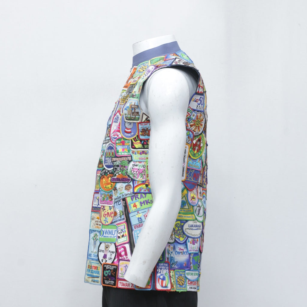 CR0136 Reworked Fashionable Sticker Patch Vest