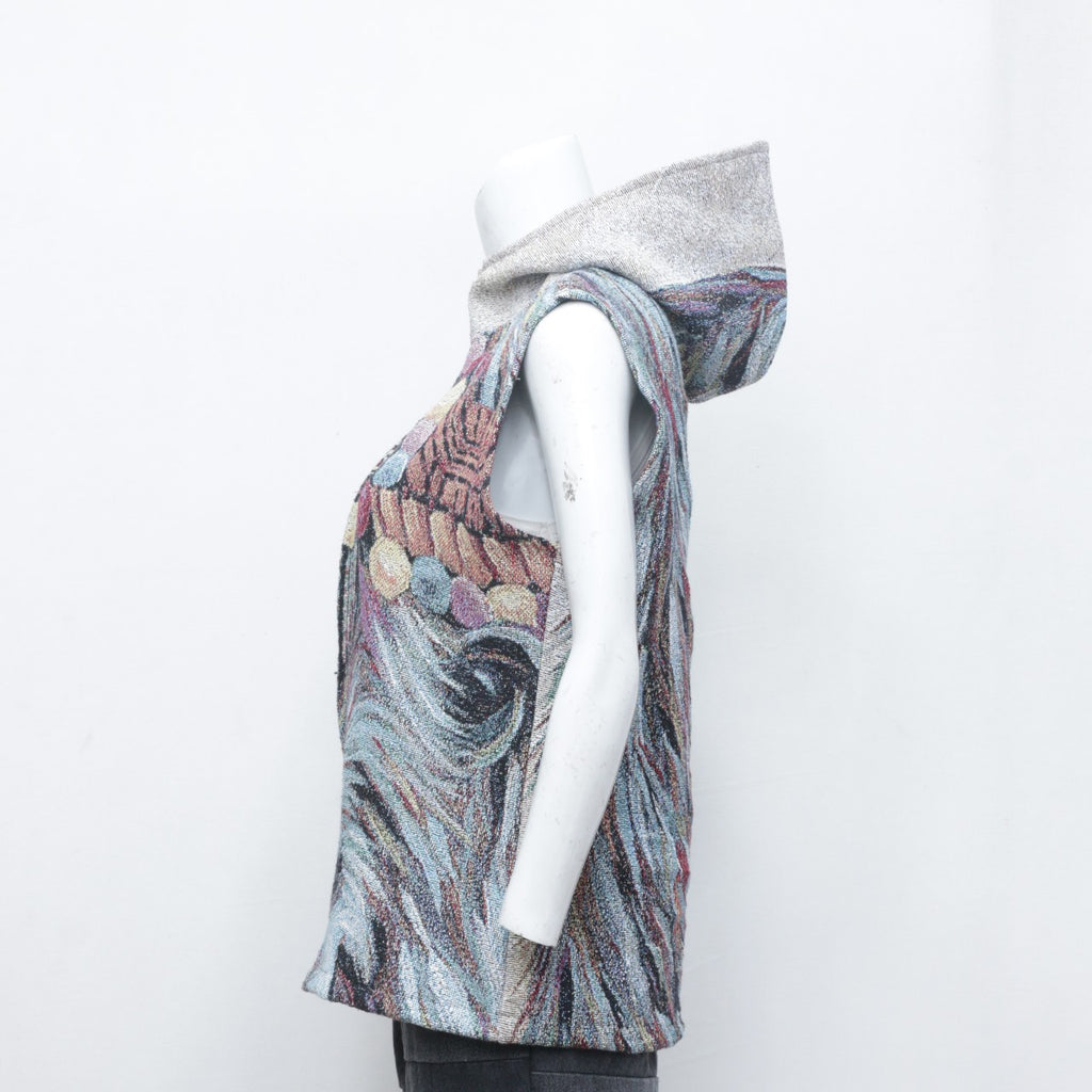 CR0147 Reworked Tapestry Zipper Hooded Vest