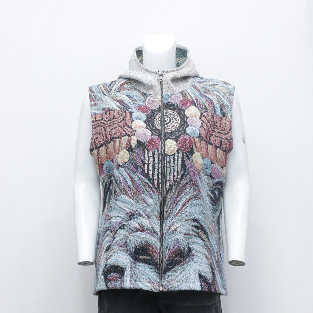 CR0147 Reworked Tapestry Zipper Hooded Vest