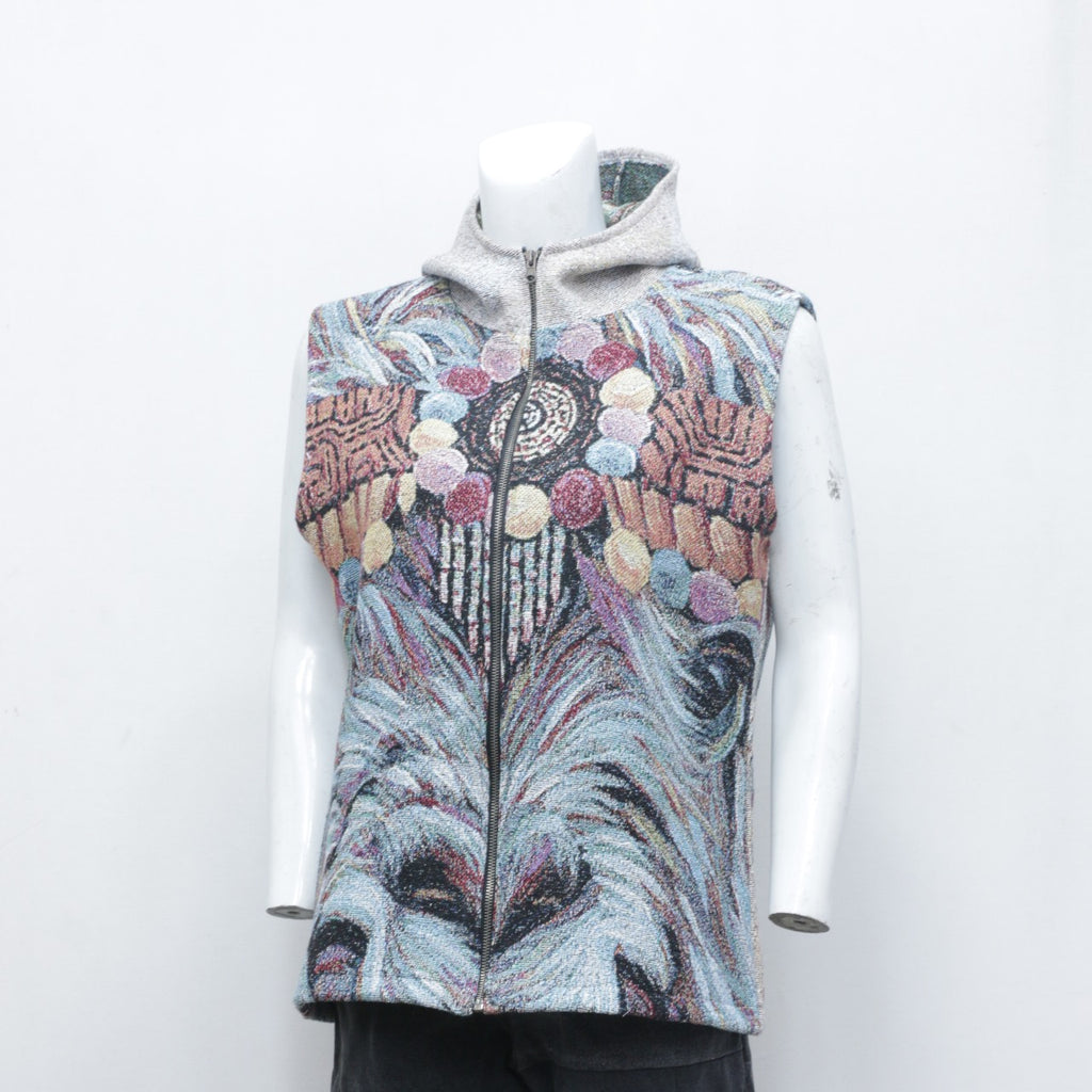 CR0147 Reworked Tapestry Zipper Hooded Vest