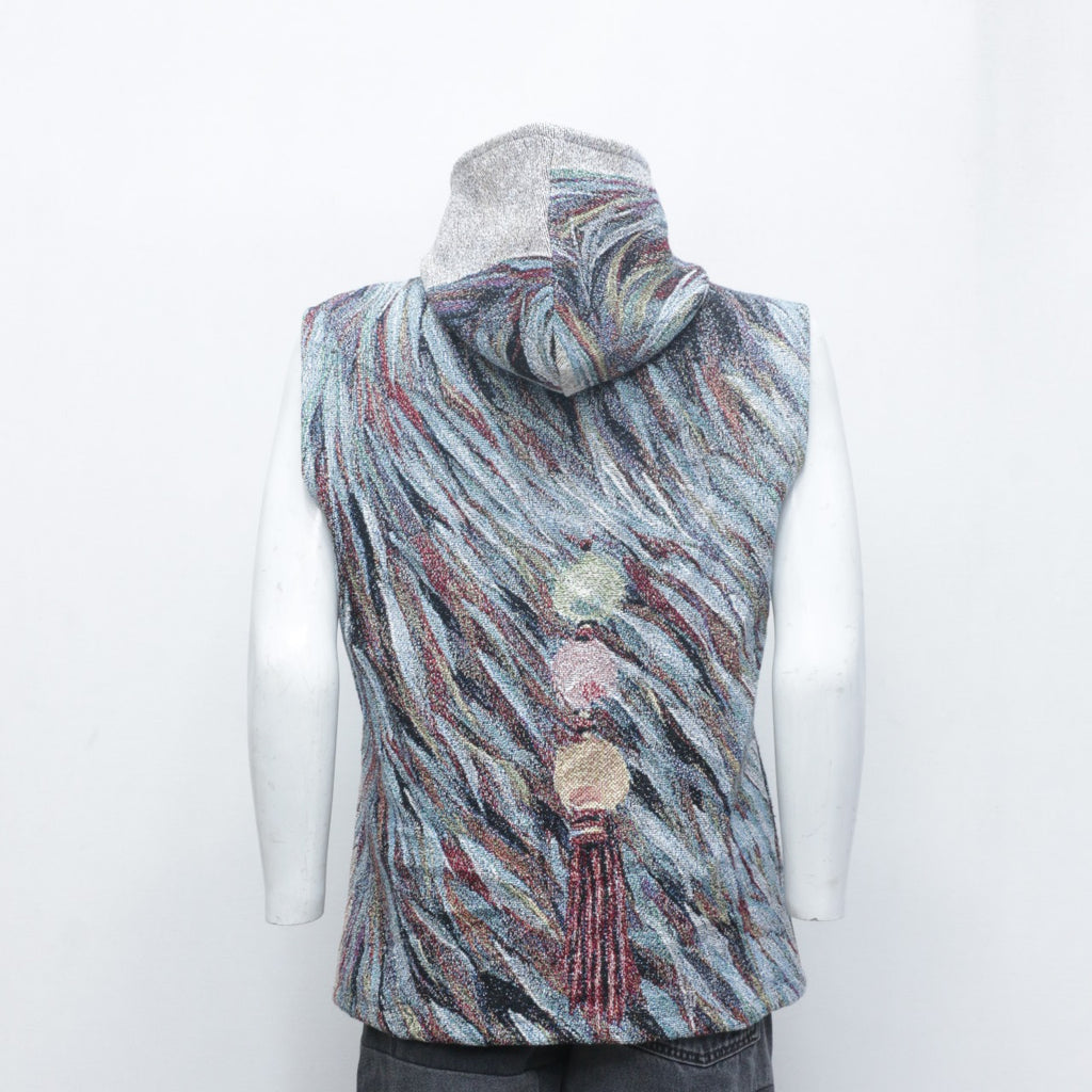 CR0147 Reworked Tapestry Zipper Hooded Vest