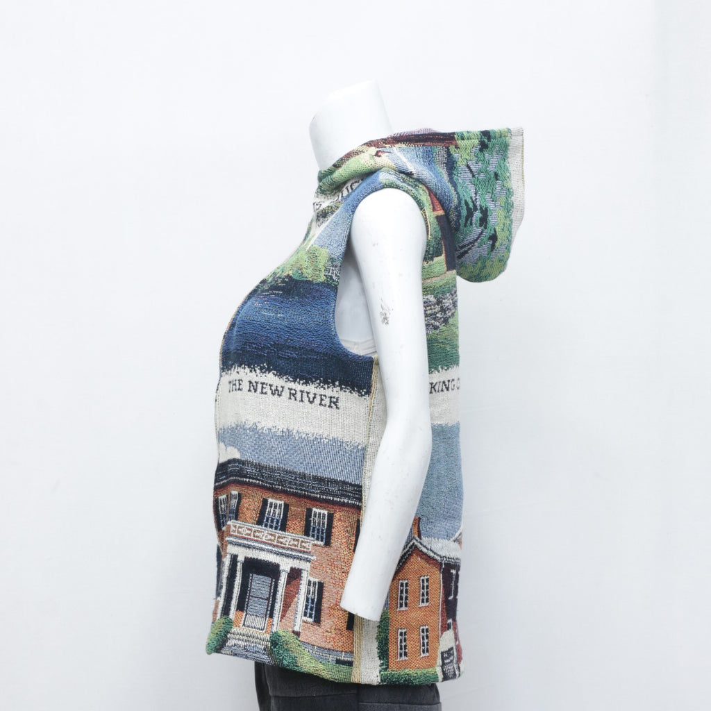 CR0147 Reworked Tapestry Zipper Hooded Vest