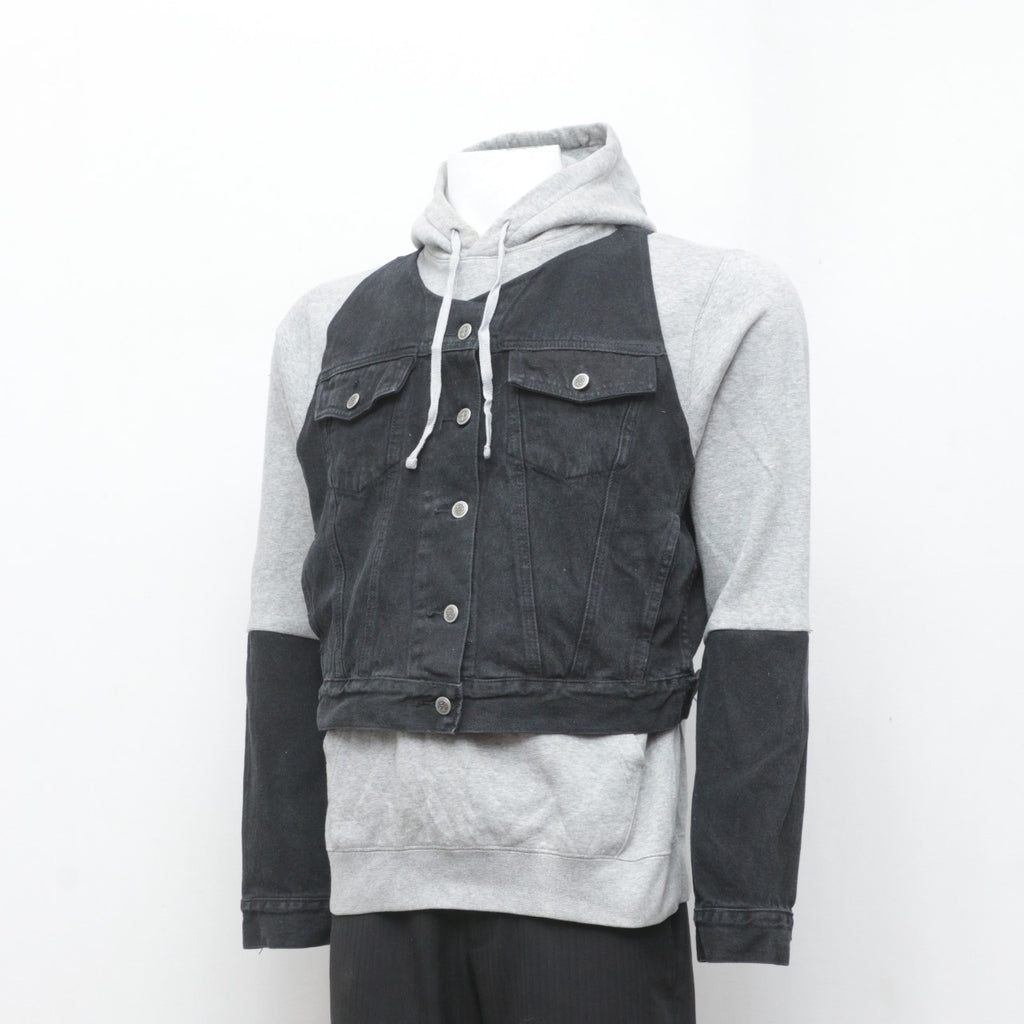 CR0153 Reworked Hoodie with Denim Patch