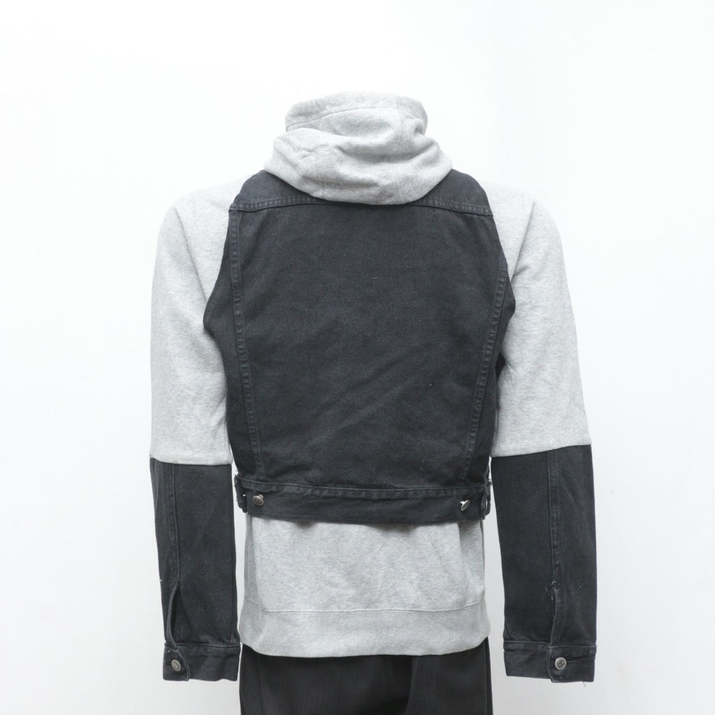 CR0153 Reworked Hoodie with Denim Patch