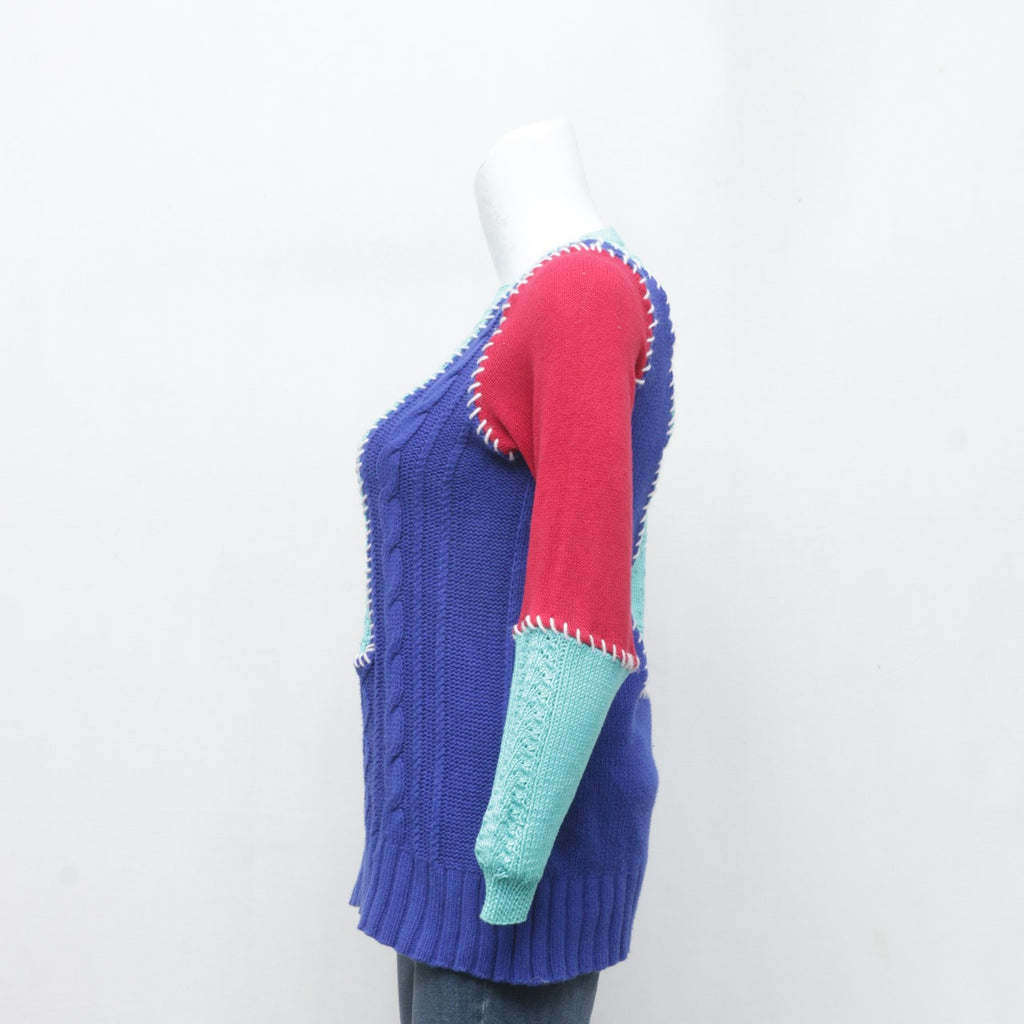 CR0156 Reworked Patchwork Colorful Sweater