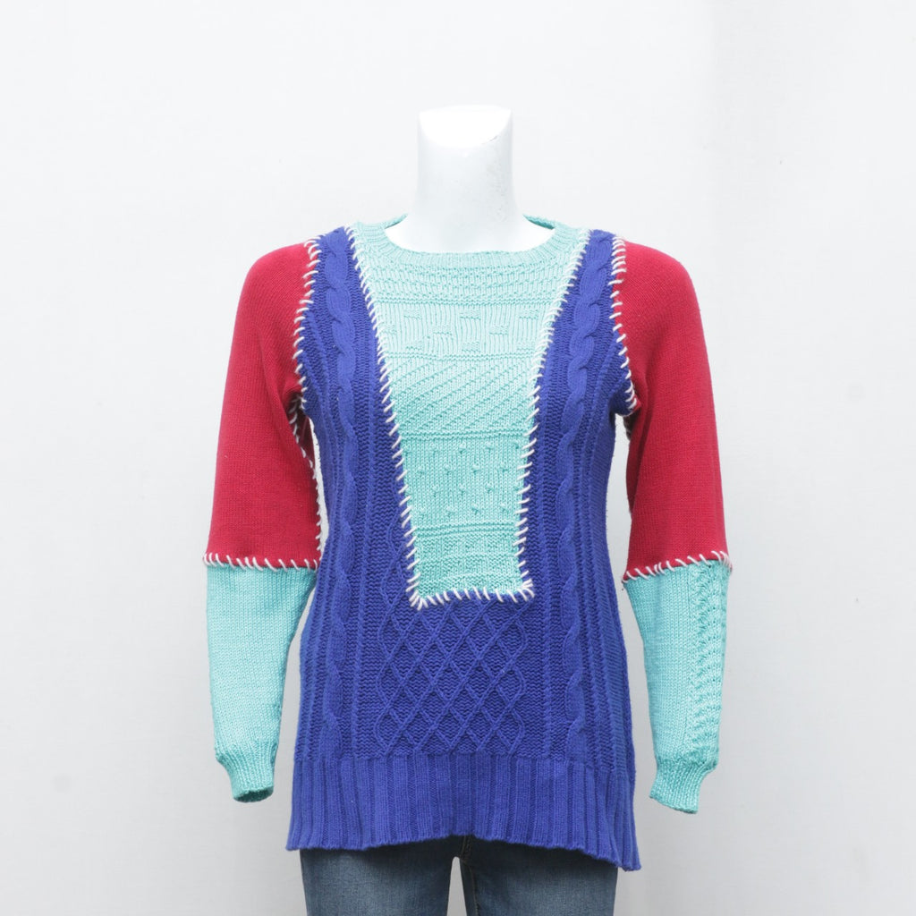 Reworked Patchwork Colorful Sweater