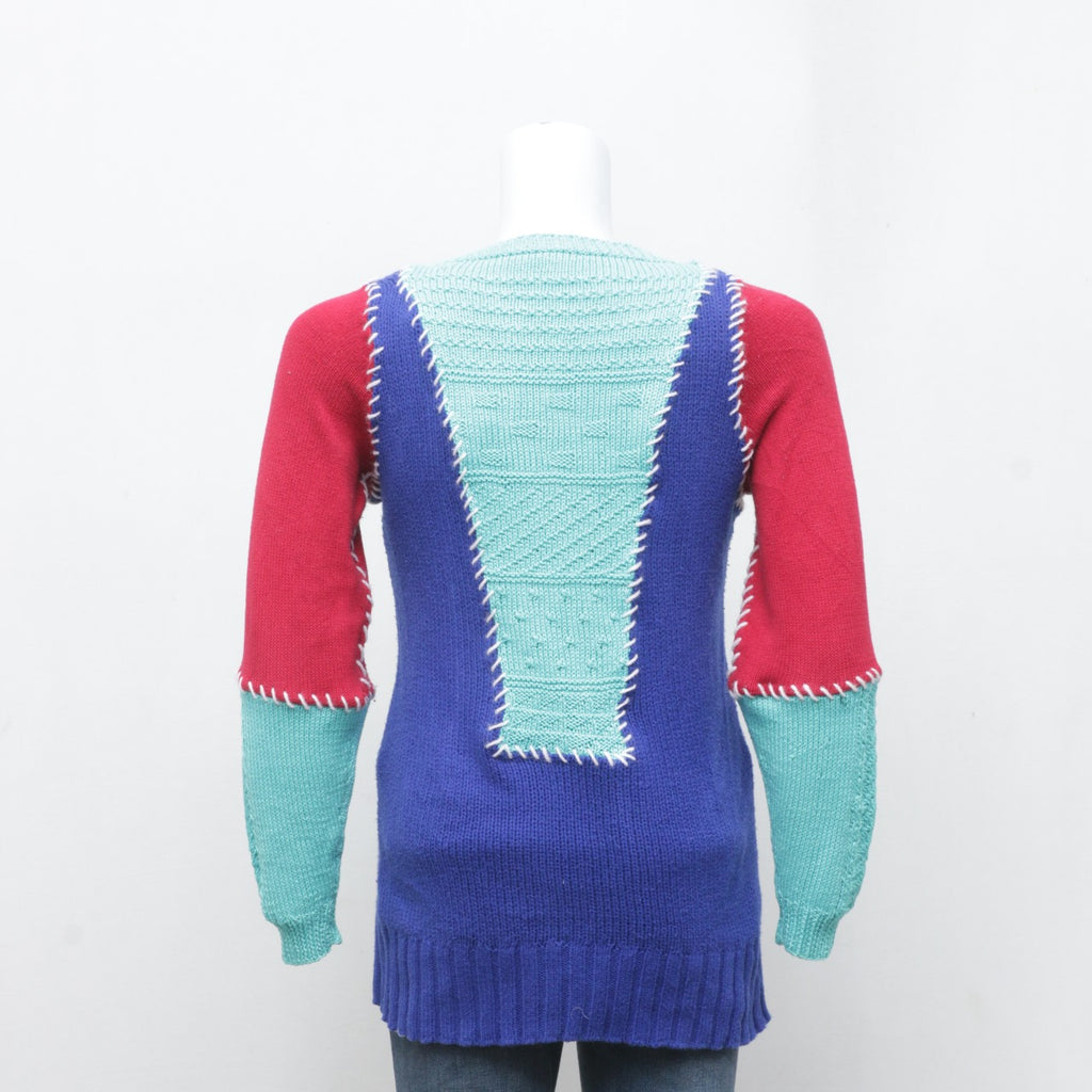 CR0156 Reworked Patchwork Colorful Sweater
