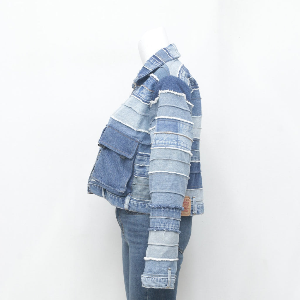 CR0180 Reworked Levi's Cropped Belted Denim Jackets