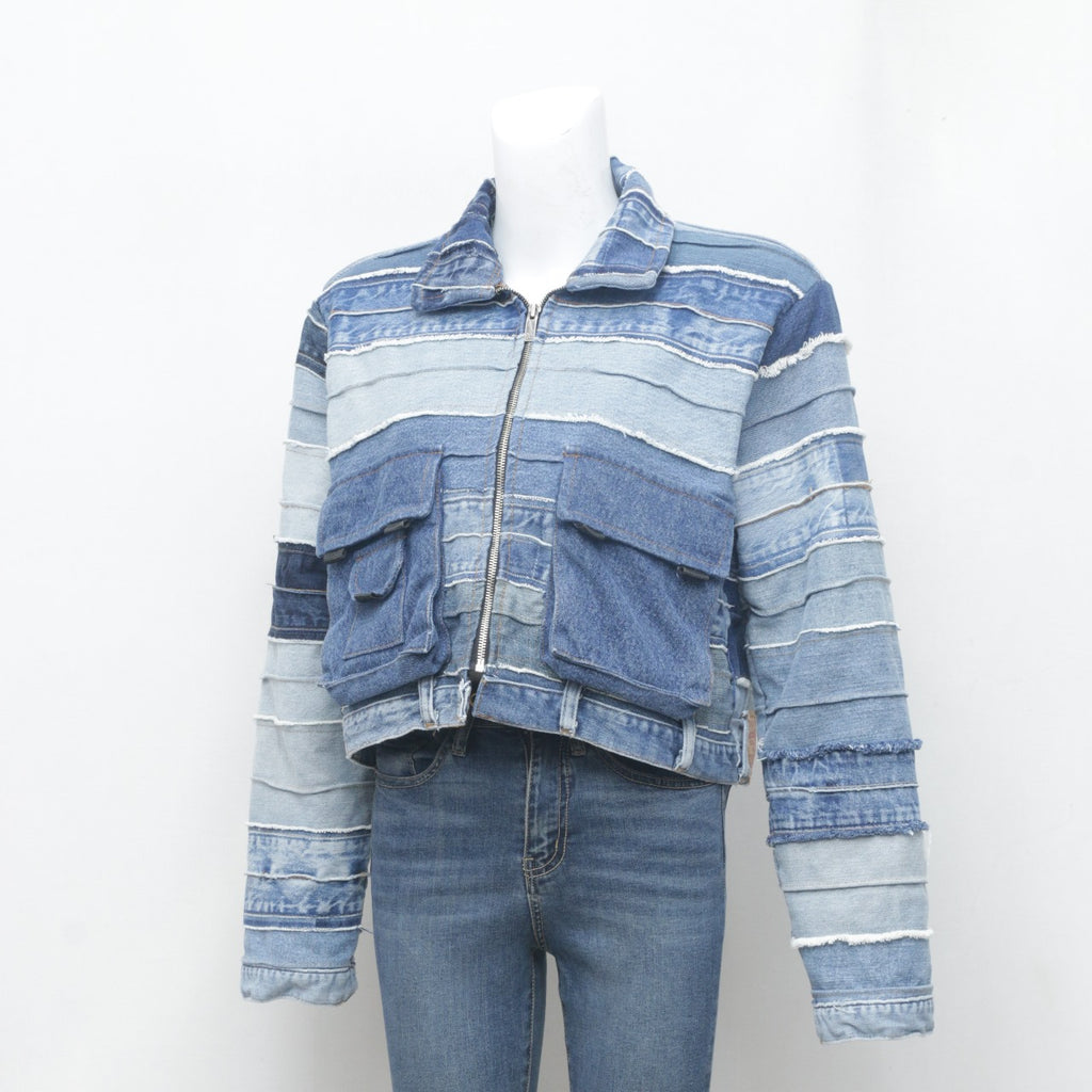 CR0180 Reworked Levi's Cropped Belted Denim Jackets