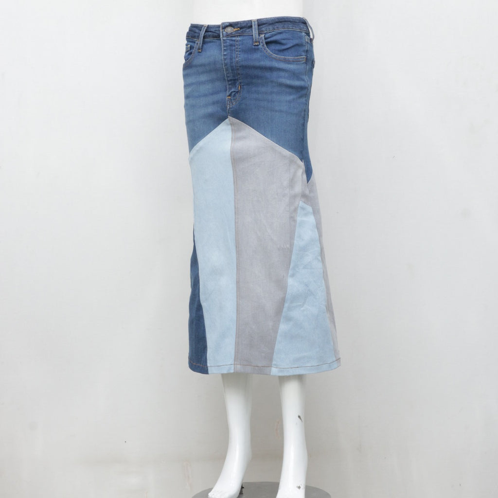 CR0184 Reworked Levi's Patchwork Denim Skirt