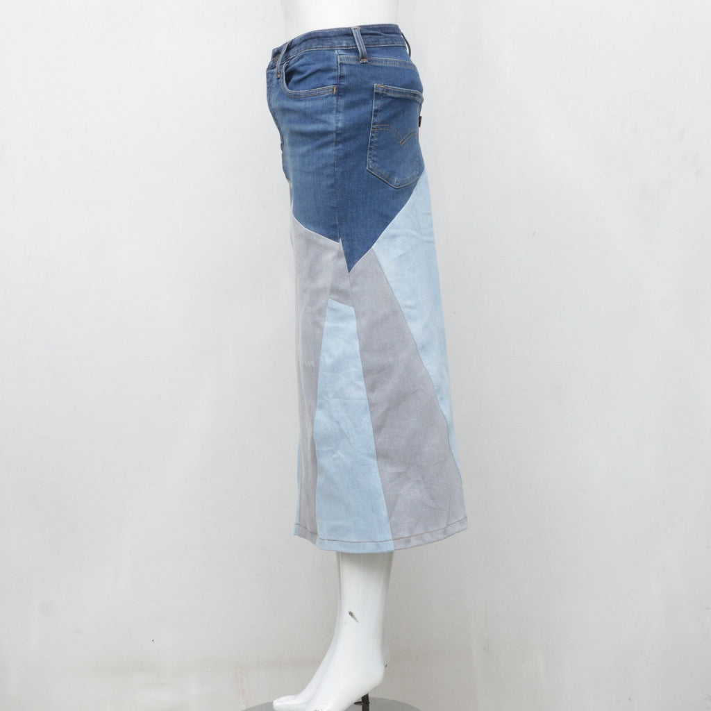 CR0184 Reworked Levi's Patchwork Denim Skirt