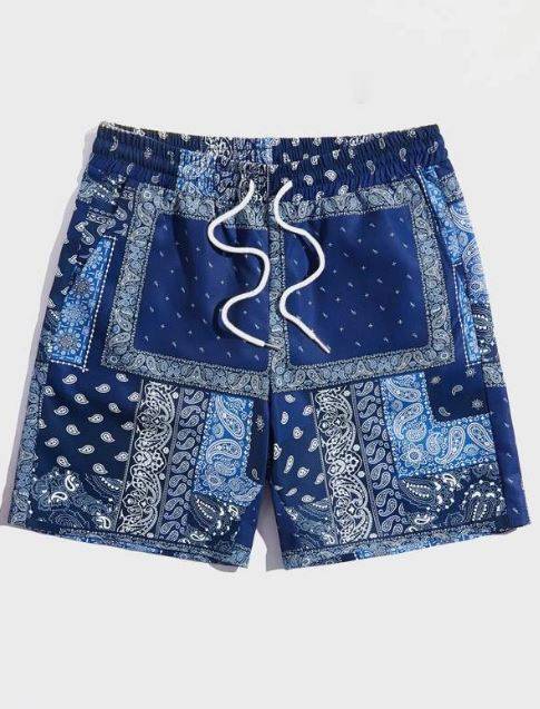 CR716 Reworked Unisex Bandana Printed Shorts
