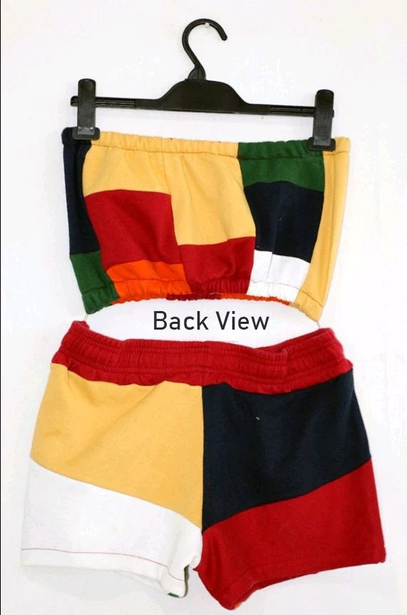 CR195 Reworked Blouse and Sexy Shorts Set
