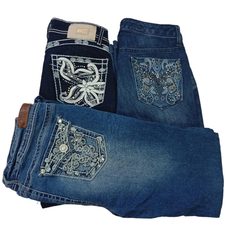 CR8571 Y2K FLARE & STRAIGHT JEANS