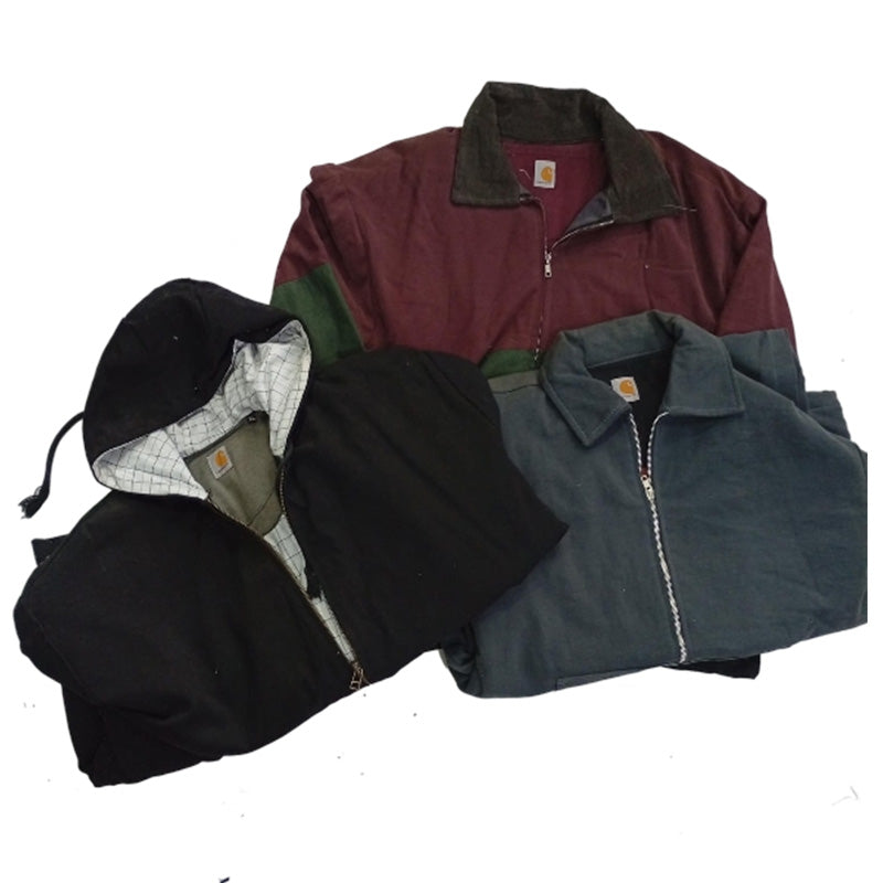 CR8366 UPCYCLED CARHARTT & HOODIE MIX STYLE JACKETS