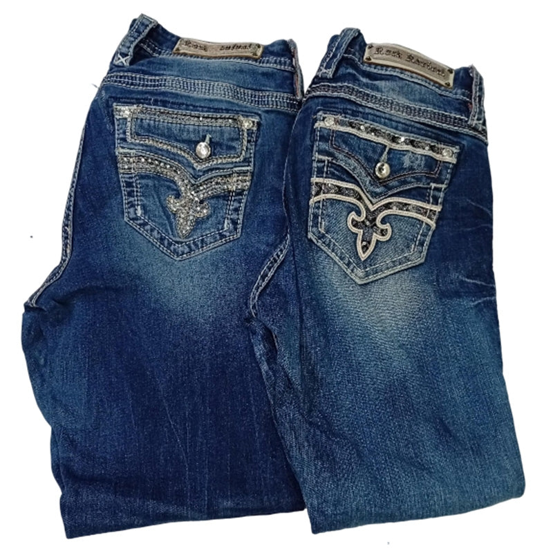 CR8615 VINTAGE ROCK REVIVAL FLARE JEANS