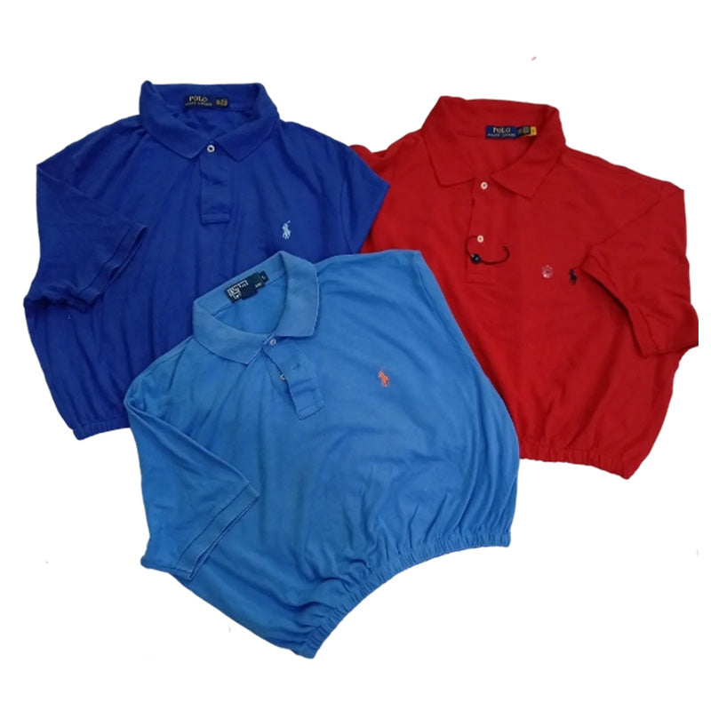 CR8425 UPCYCLED POLO CROP T-SHIRTS