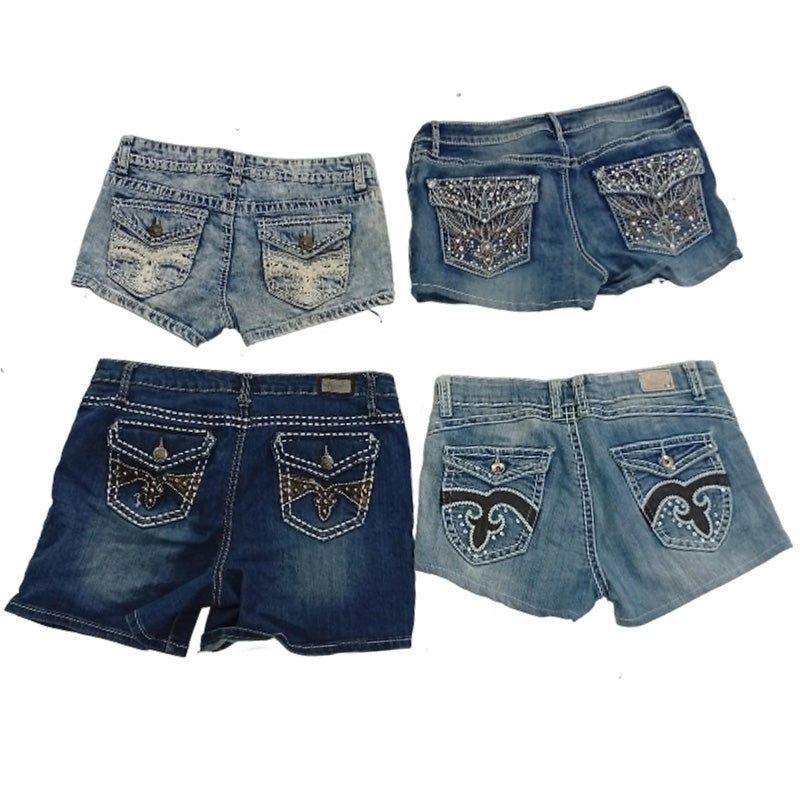 CR8356 Upcycled Y2K Mini Denim Shorts