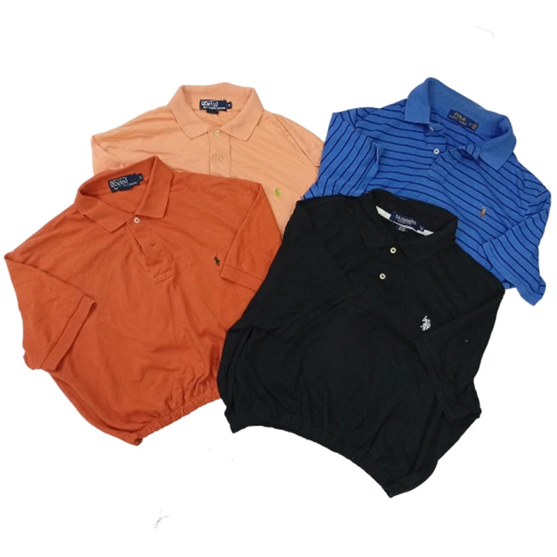CR8424 UPCYCLED POLO CROP T-SHIRTS
