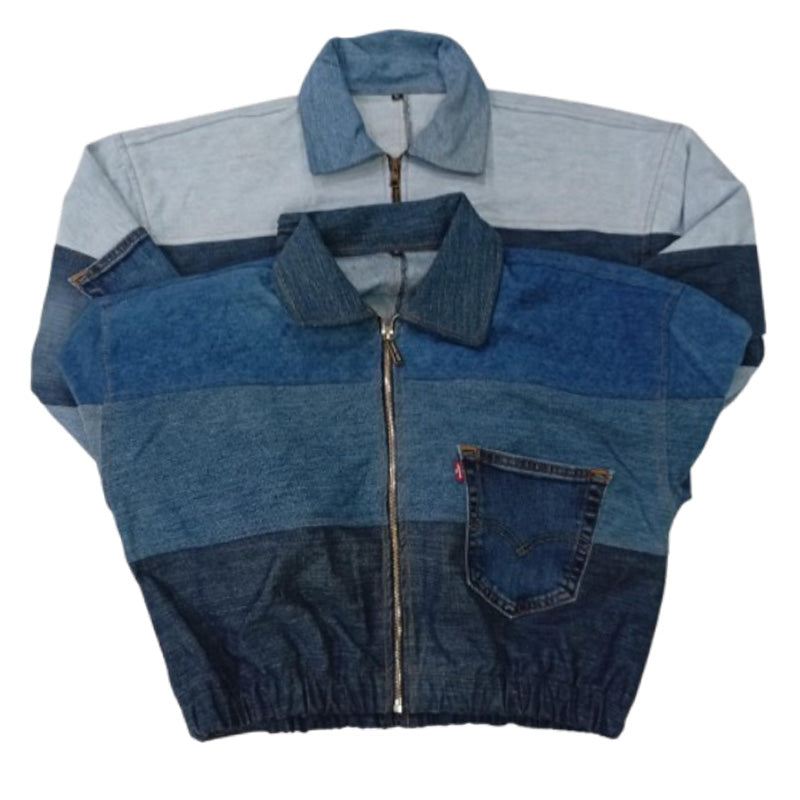 CR8756 UPCYCLED LEVI'S CROP JACKETS
